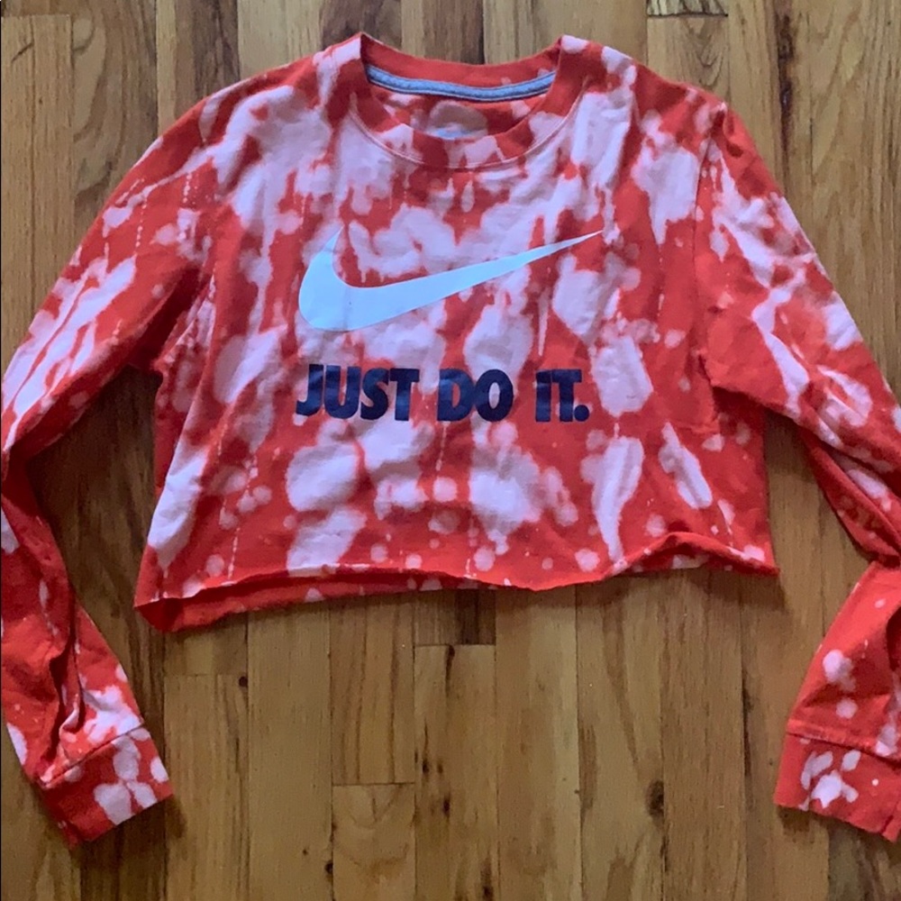 NIKE • just do it acid wash crop top